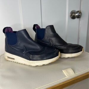 Nike Women’s Air Max Thea Mid Leather Sneaker / Boot in Navy
